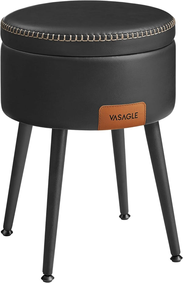 Otomanski stol, stol za toaletno mizo, črna | VASAGLE-Vasdom.si