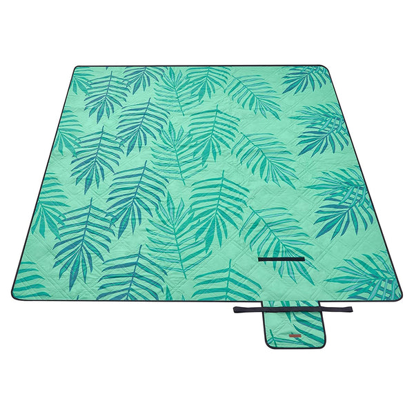 Velika nepremočljiva odeja za kampiranje, 200 x 200 cm, z zelenim tropskim vzorcem | SONGMICS-Vasdom.si