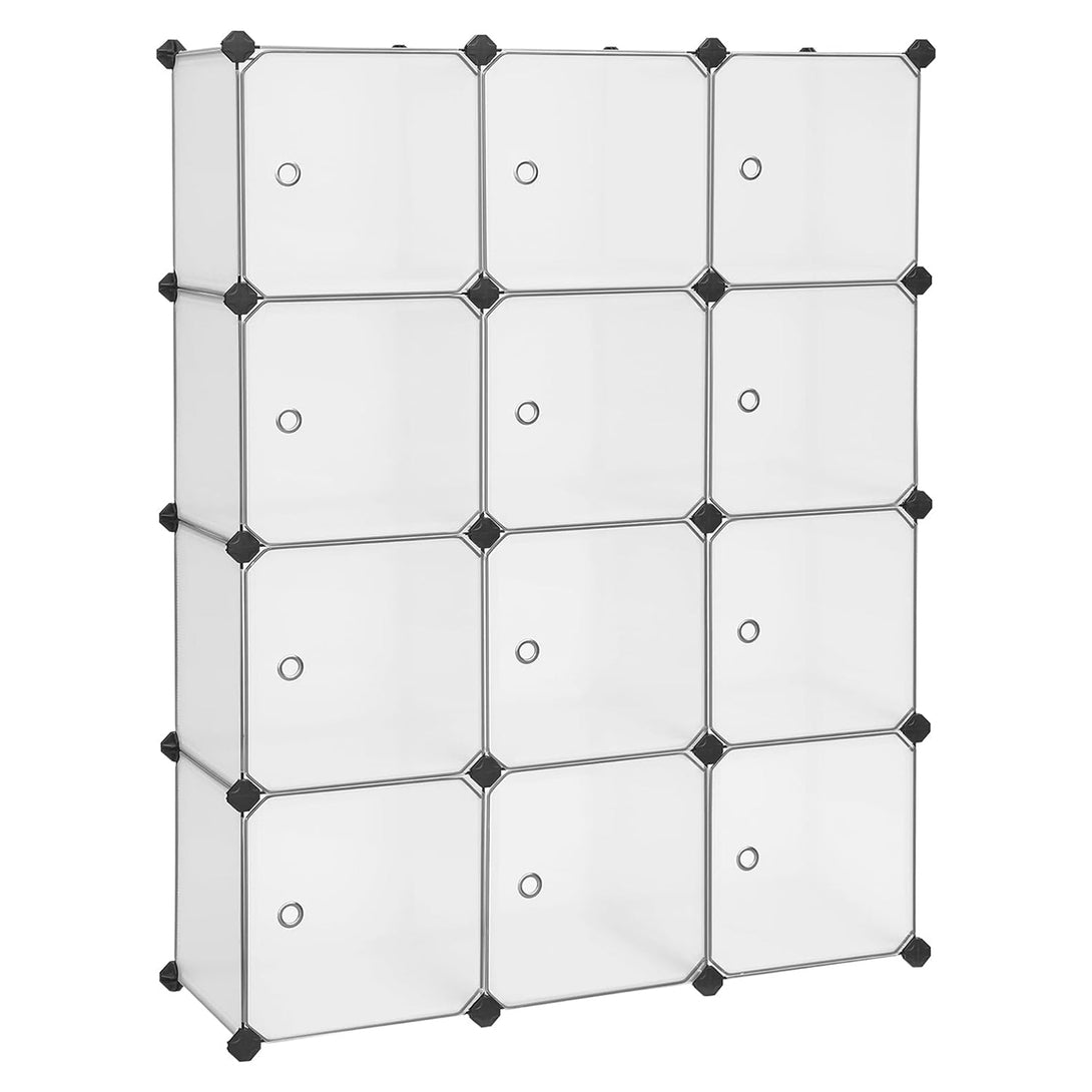 12-prekatni plastični, regal za oblačila, 93 x 31 x 123 cm, bele barve | SONGMICS-Vasdom.si
