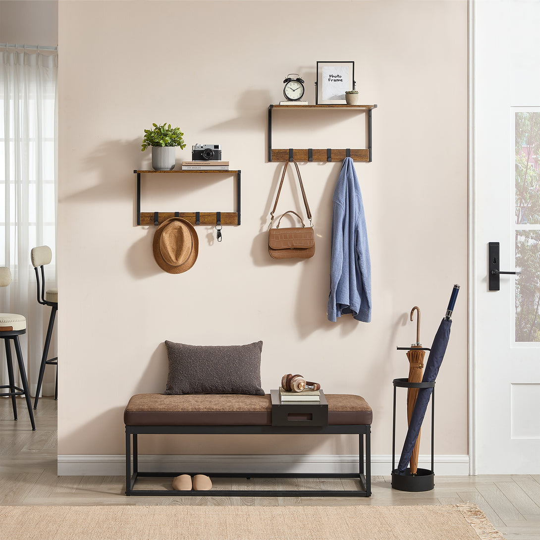 2 stenski polici, 50 x 24,2 x 26,5 cm globoka 24,2 cm, rustikalna rjava | VASAGLE-Vasdom.si