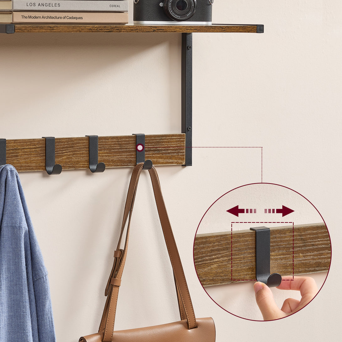 2 stenski polici, 50 x 24,2 x 26,5 cm globoka 24,2 cm, rustikalna rjava | VASAGLE-Vasdom.si