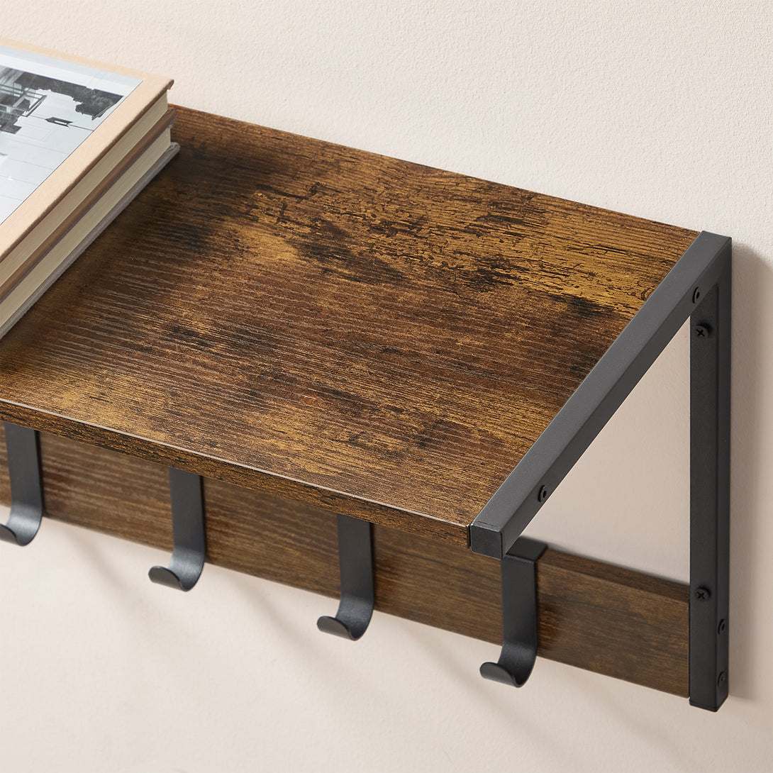 2 stenski polici, 50 x 24,2 x 26,5 cm globoka 24,2 cm, rustikalna rjava | VASAGLE-Vasdom.si