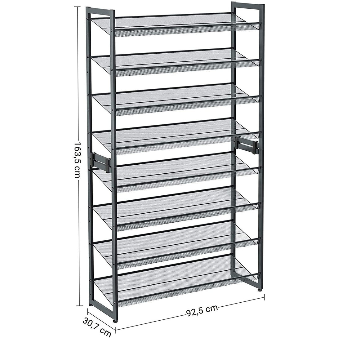 8-nivojsko stojalo za čevlje, komplet 2 4-nivojnih organizatorjev, hladno siva | SONGMICS,-Vasdom.si