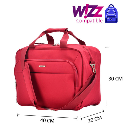 BONTOUR AIR Ročna prtljaga, kabinska torba Eurowings/Vueling/Volotea/WizzAir 40x30x20cm, rdeča-Vasdom.si