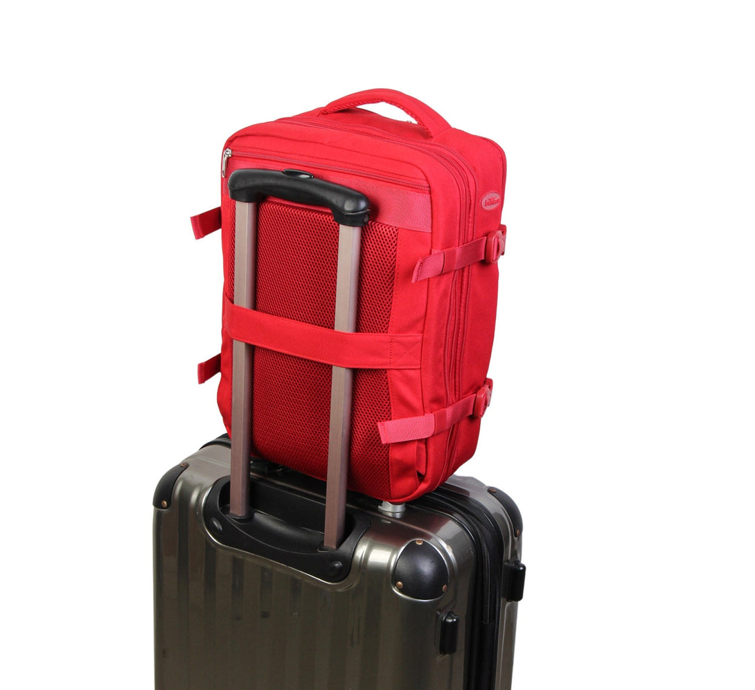 BONTOUR FlexiGo Razširljiv potovalni nahrbtnik, kabinska torba Eurowings/Vueling/Volotea/WizzAir 40x30x20cm, rdeča-Vasdom.si