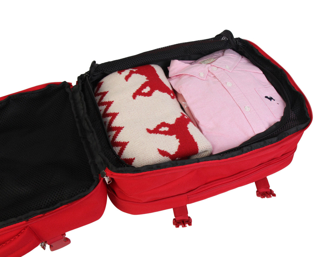 BONTOUR FlexiGo Razširljiv potovalni nahrbtnik, kabinska torba Eurowings/Vueling/Volotea/WizzAir 40x30x20cm, rdeča-Vasdom.si