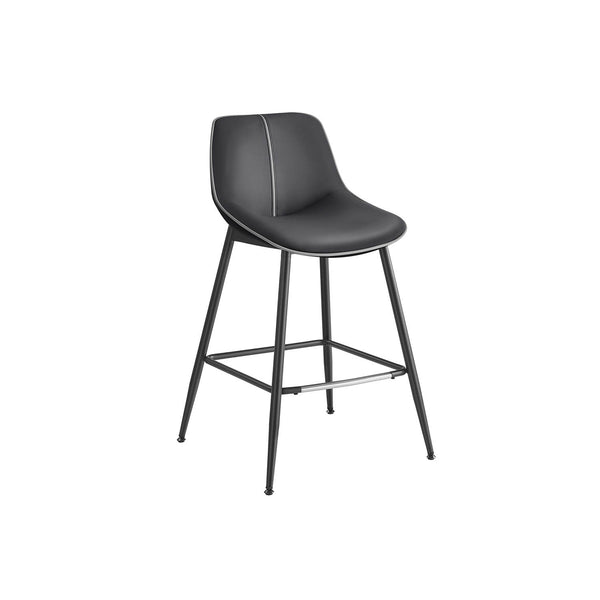 Barski stol, 2 kos, z ergonomskim naslonjalom, višina sedeža 62 cm, črna | VASAGLE-Vasdom.si