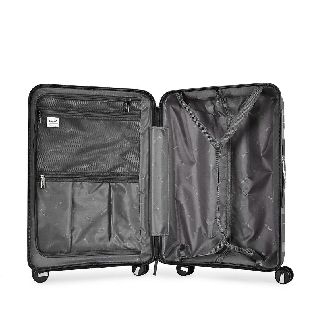 Bontour 'Flow' ročna prtljaga s 4 kolesi, Kabinski kovček 55x40x20cm, črne barve-Vasdom.si