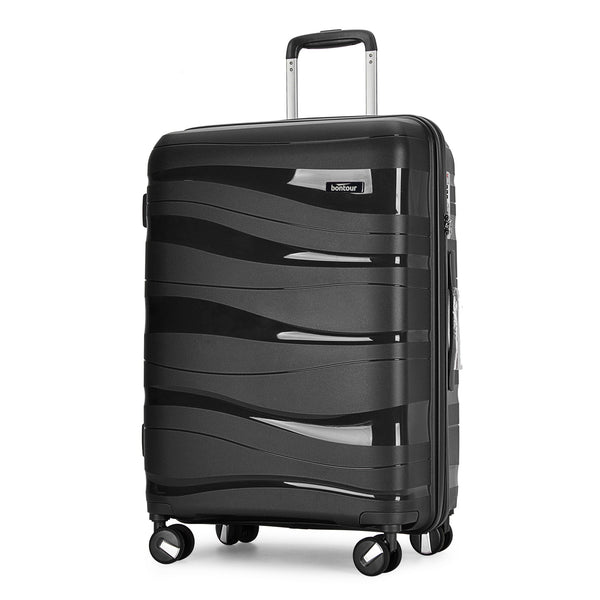 Bontour 'Flow' ročna prtljaga s 4 kolesi, Kabinski kovček 55x40x20cm, črne barve-Vasdom.si