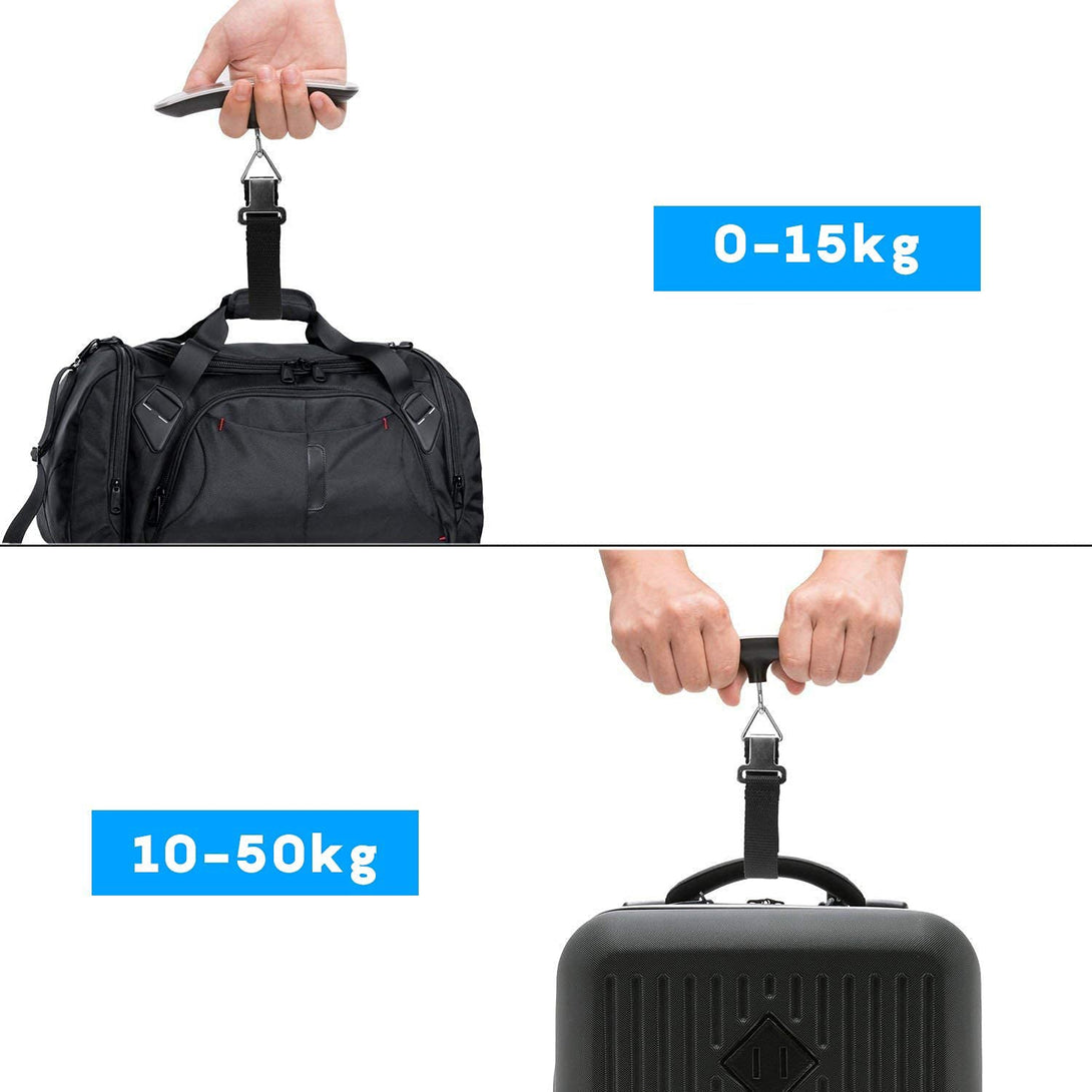 Digitalna, ročna tehtnica za prtljago, LCD zaslon, največja teža do 50 kg | BONTOUR-Vasdom.si