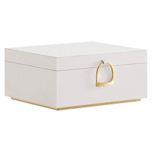 Dvoslojna škatla za nakit z odstranljivim predalom, 20,5x24x11 cm, bela | SONGMICS-Vasdom.si
