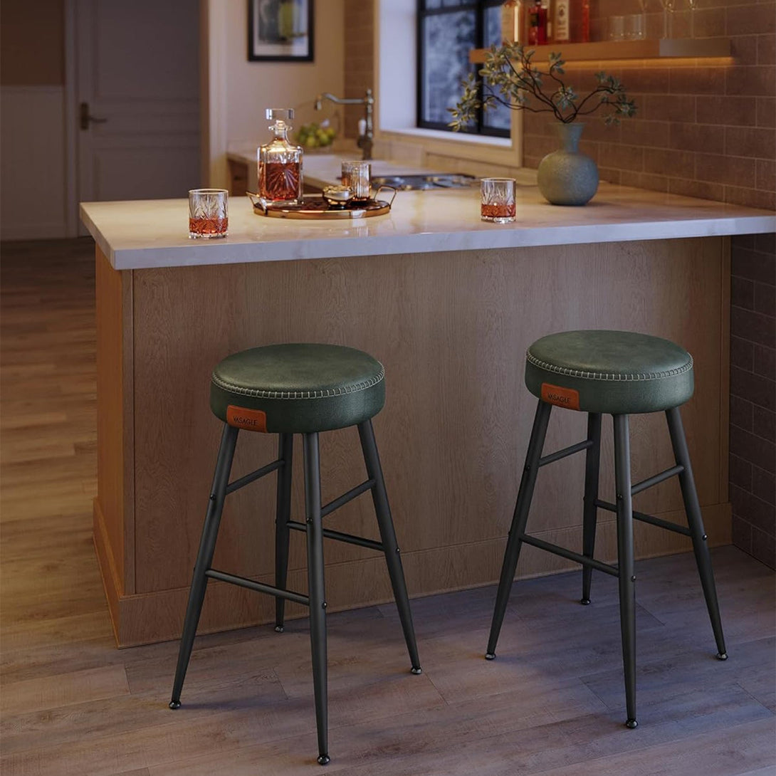 EKHO barski stolčki, 2-delni komplet stolov z visokim barom, gozdno zelen | VASAGLE-Vasdom.si