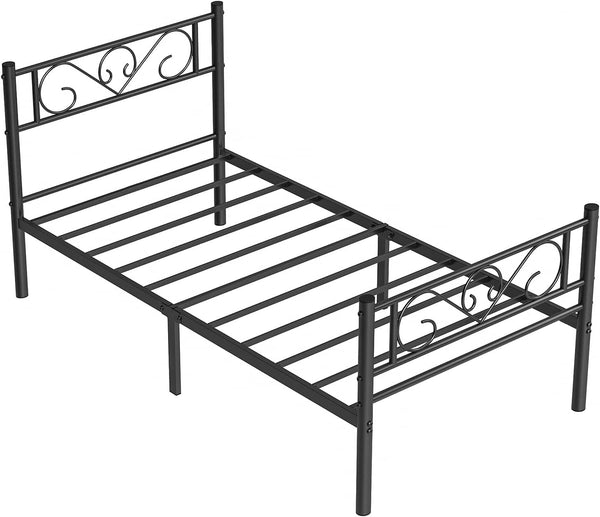 Enojni posteljni okvir, kovinski posteljni okvir, črn | VASAGLE-Vasdom.si