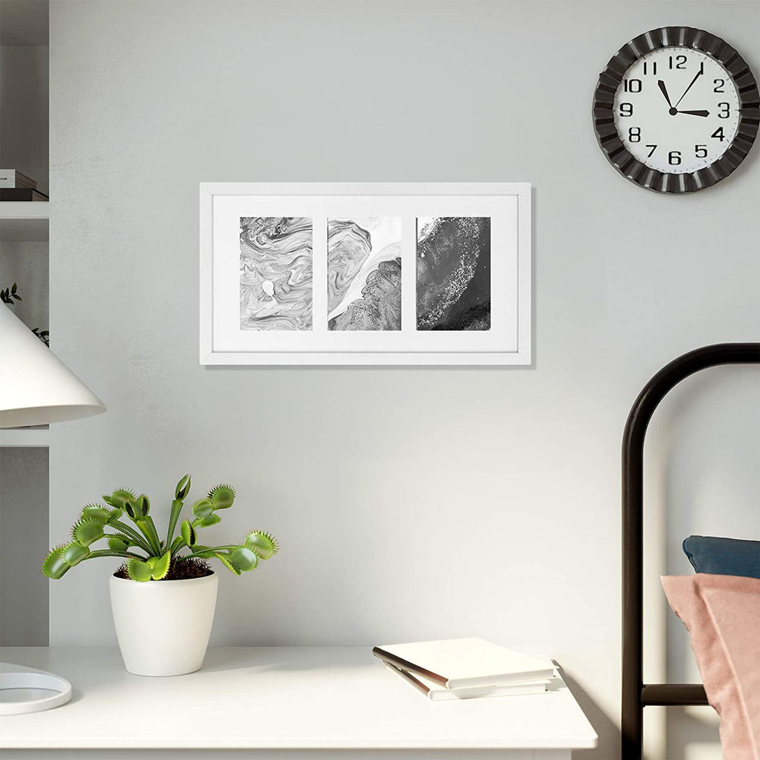 Foto okvir, tri za slike 10 x 15 cm, bel | SONGMICS-Vasdom.si