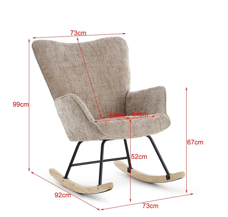 Gugalni stol, z oblazinjenjem iz corduroja, bež | VASHOME-Vasdom.si