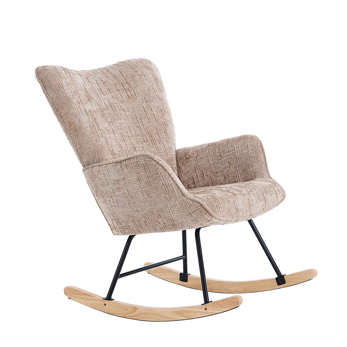 Gugalni stol, z oblazinjenjem iz corduroja, bež | VASHOME-Vasdom.si