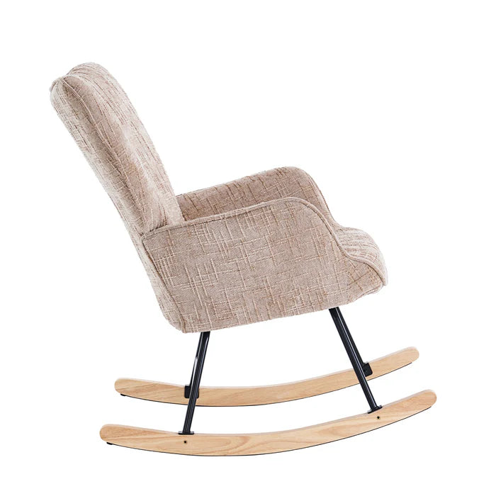 Gugalni stol, z oblazinjenjem iz corduroja, bež | VASHOME-Vasdom.si