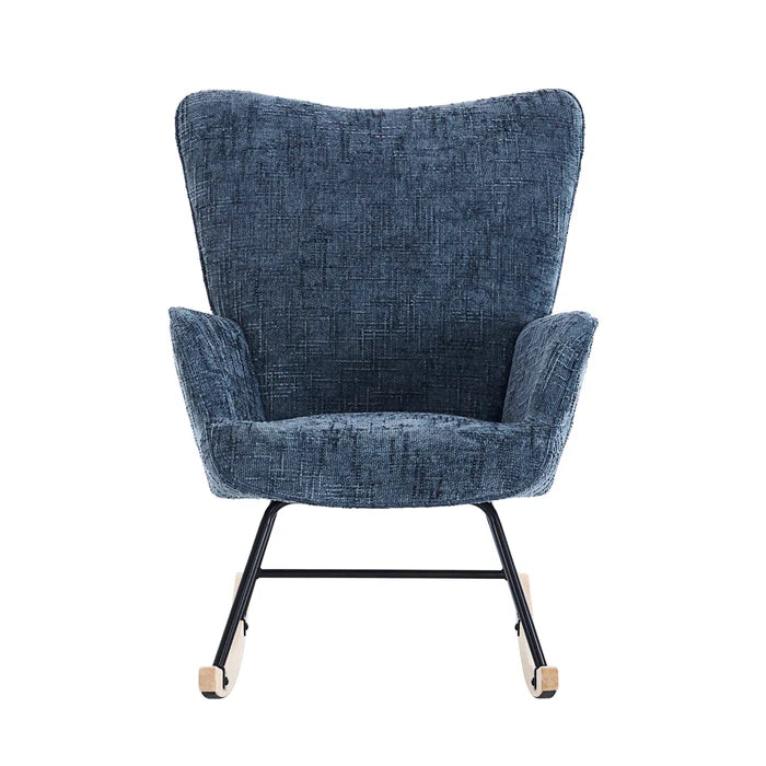 Gugalni stol, z oblazinjenjem iz corduroja, temno siva z modrimi podtoni | VASHOME-Vasdom.si