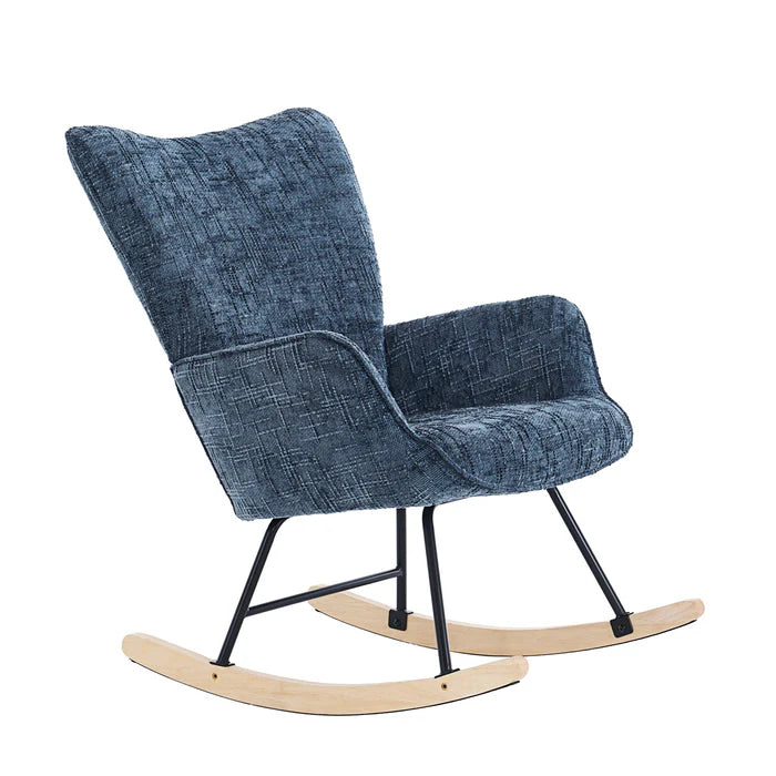 Gugalni stol, z oblazinjenjem iz corduroja, temno siva z modrimi podtoni | VASHOME-Vasdom.si