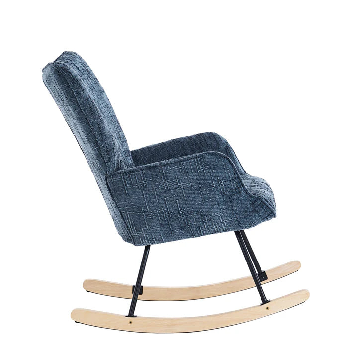 Gugalni stol, z oblazinjenjem iz corduroja, temno siva z modrimi podtoni | VASHOME-Vasdom.si