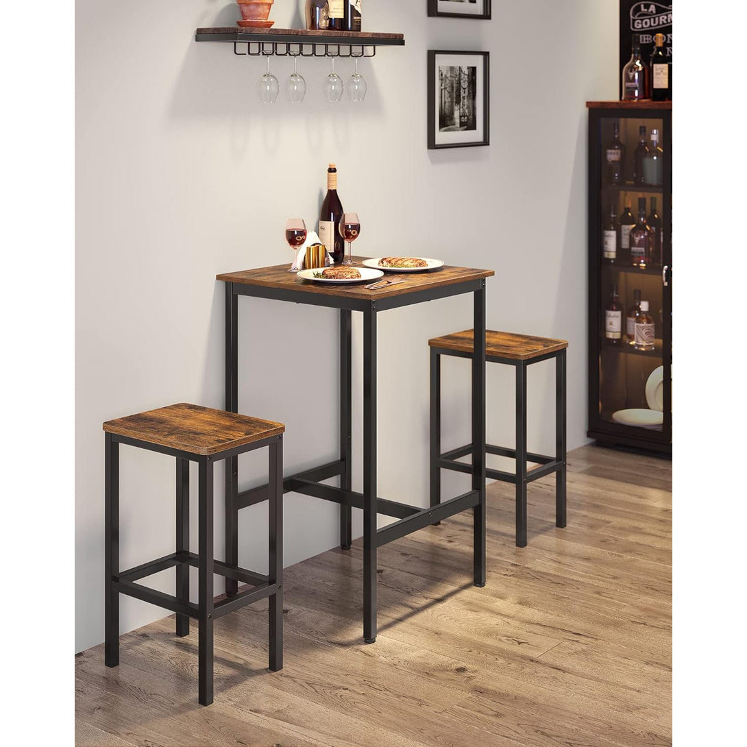 Jedilna miza, barska miza s stoli, rustikalno rjava | VASAGLE-Vasdom.si