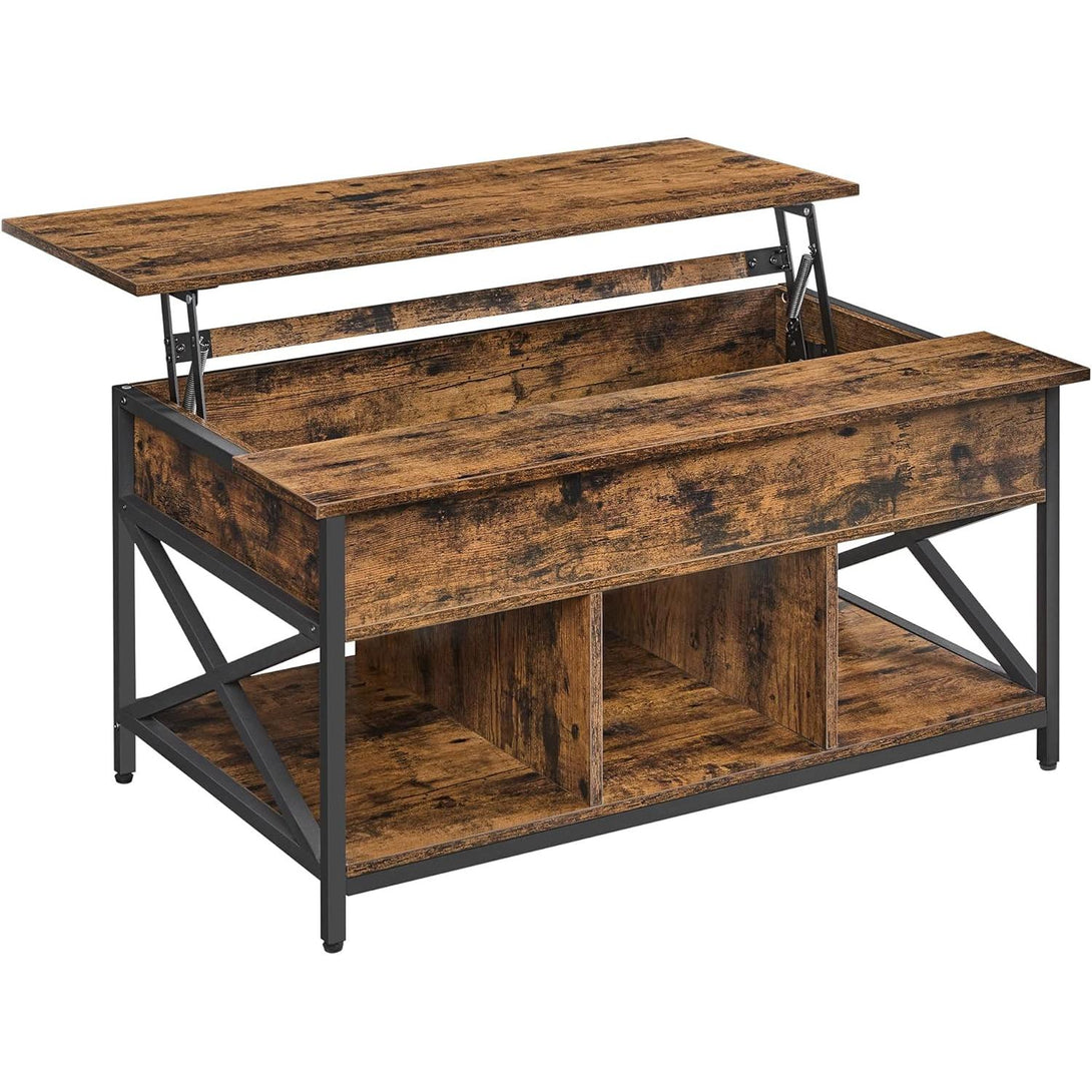 Klubska miza, 60 x 100 x (48-62) cm, rustikalno rjava | VASAGLE-Vasdom.si