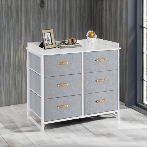 Komoda za otroško spalnico, 6 predalov, 50 x 100 x 91, siva | SONGMICS-Vasdom.si
