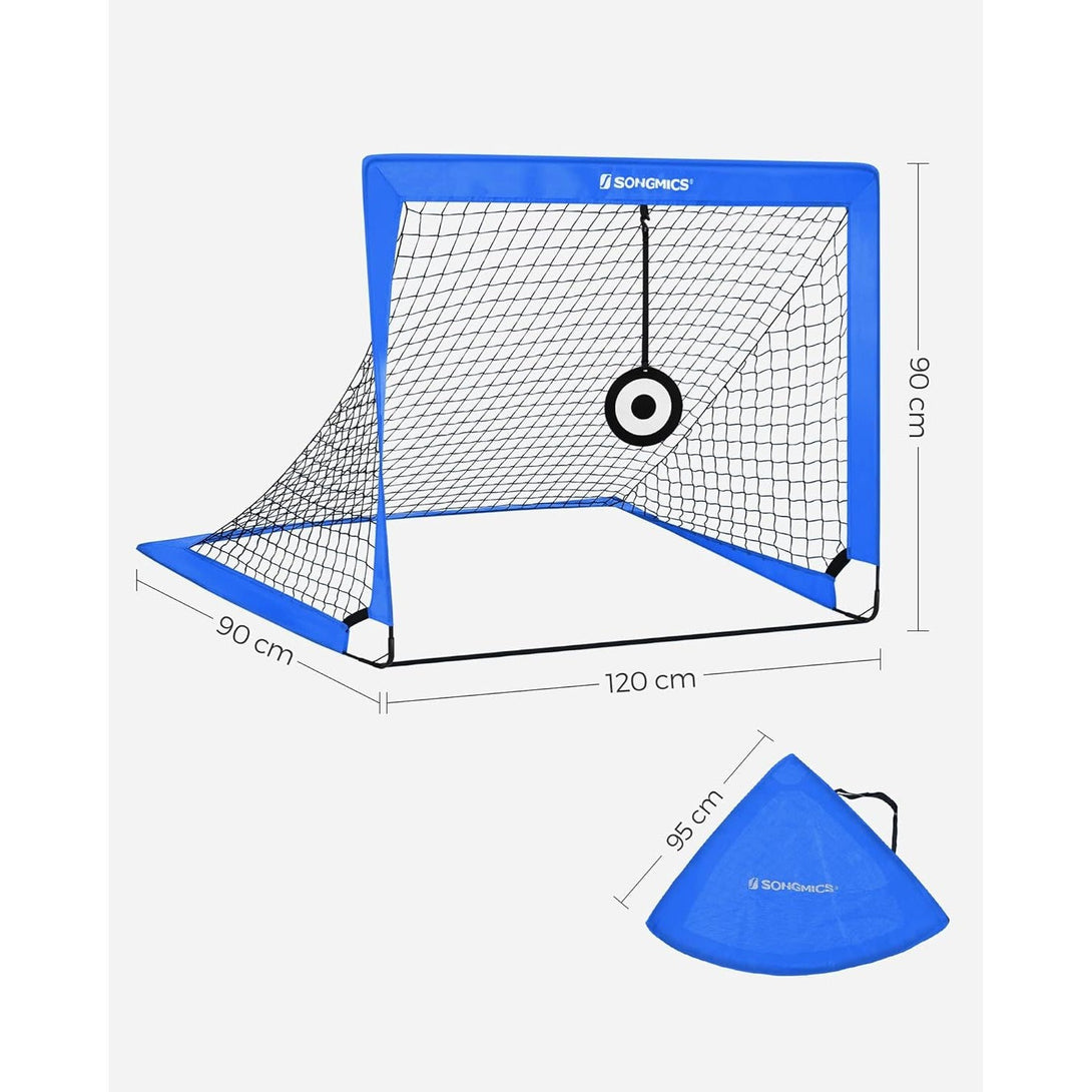 Komplet 2 nogometnih golov, dimenzij 90 x 120 x 90 cm, steklena vlakna, modra| SONGMICS-Vasdom.si