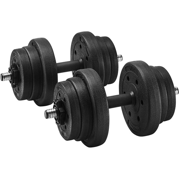 Komplet 2 uteži, 2 x 10 kg, nastavljive uteži, črne barve | SONGMICS-Vasdom.si