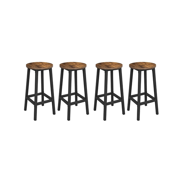 Komplet 4 barskih stolov, rjava in črna | VASAGLE-Vasdom.si