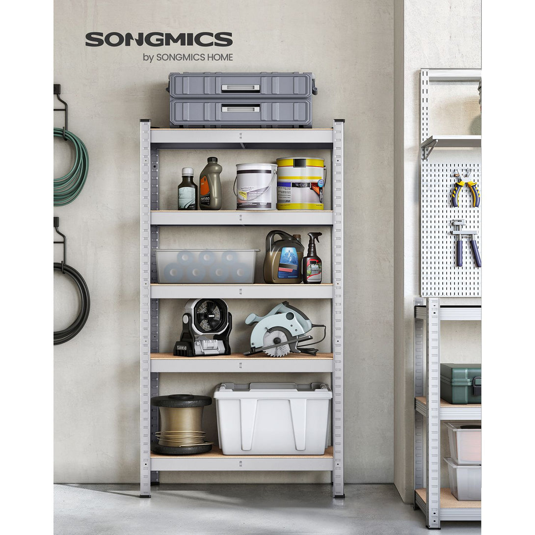 Kovinska polica na 5 nivojih, nosilnost 650 kg, 30 x 75 x 150 cm, srebrna | SONGMICS-Vasdom.si
