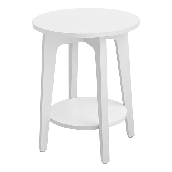 Mala okrogla mizica, mizica s spodnjo polico, bela | VASAGLE-Vasdom.si