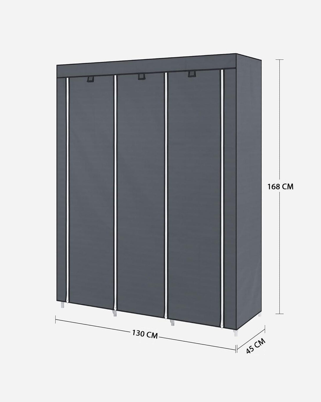 Mobilna garderobna omara, 130 x 45 x 168 cm, siva | SONGMICS-Vasdom.si