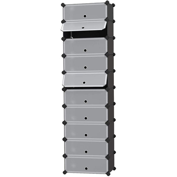 Modularni, plastični organizator za čevlje, 40 x 30 x 17 cm na predal, črna | SONGMICS-Vasdom.si