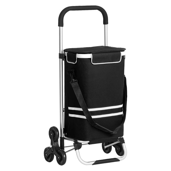 Nakupovalna torba na rolo, zložljiva nakupovalna torba, 35 L, črna | SONGMICS-Vasdom.si