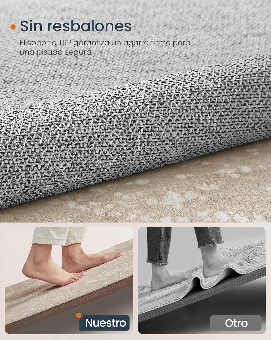 Nedrseča preproga, boho stil, pralna preproga, 160 x 230cm, cappuccino bež | SONGMICS-Vasdom.si