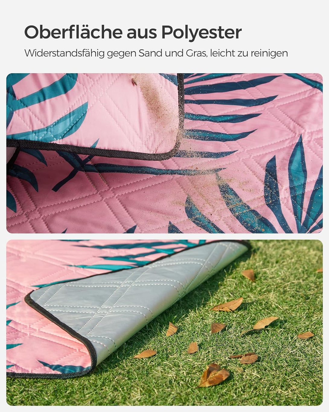 Odeja za piknik, podloga za kampiranje, 200 x 200 cm, roza | SONGMICS-Vasdom.si