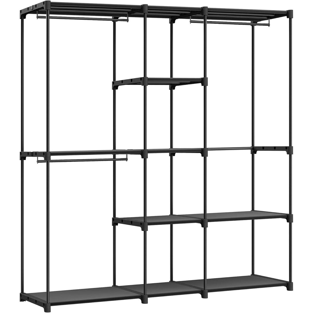 Odprta garderobna omara, kovinski okvir, 43 x 182 x 182 cm, črna | SONGMICS-Vasdom.si