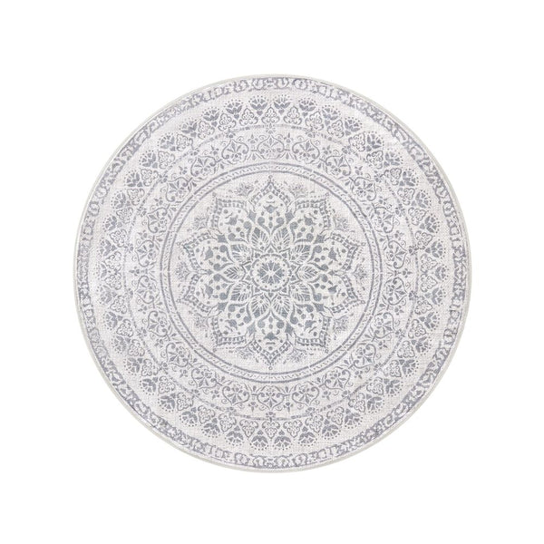 Okrogla preproga za dnevno sobo, O 120 cm, pralna, stil boho, temno siva | SONGMICS-Vasdom.si
