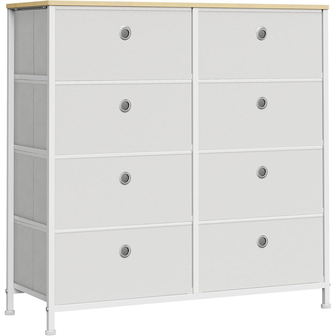 Omarica z 8 platnenimi predali, komoda 30 x 80 x 81,5 cm, kremno bela | SONGMICS-Vasdom.si