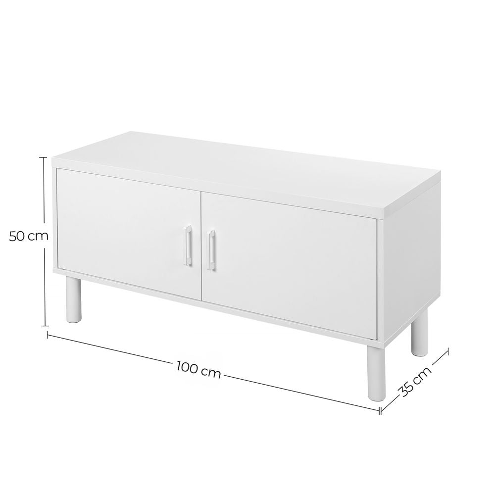 Omarica za čevlje z vrati 100 x 50 x 35 cm bela | VASAGLE-Vasdom.si