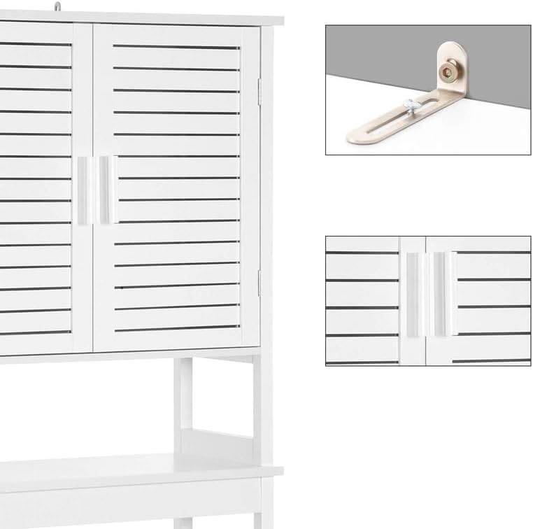 Omarica za nad wc, 23x60x173 cm, bela | SONGMICS-Vasdom.si