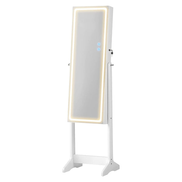 Omarica za nakit Omarica z ogledalom Organizator za nakit z LED osvetlitvijo, nastavljivo barvo in svetlostjo | SONGMICS-Vasdom.si