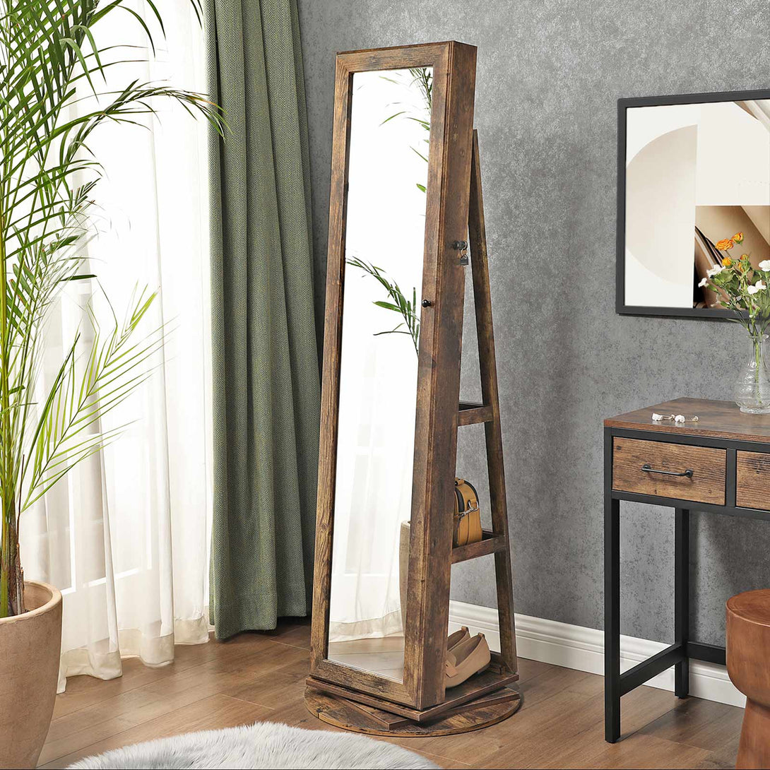 Organizator za nakit, 55 x 55 x 161 cm, rustikalna rjava | SONGMICS-Vasdom.si