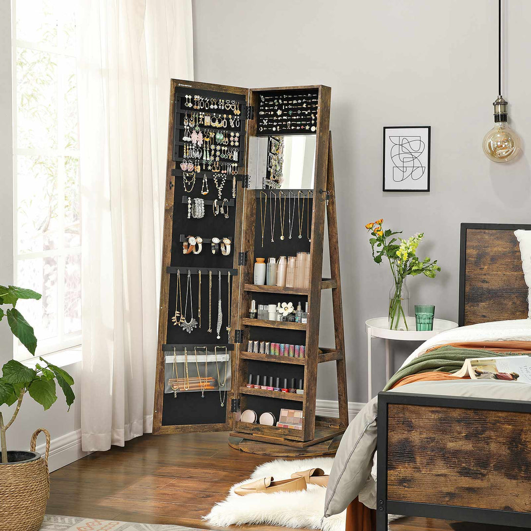 Organizator za nakit, 55 x 55 x 161 cm, rustikalna rjava | SONGMICS-Vasdom.si