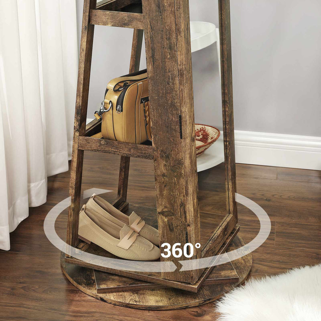 Organizator za nakit, 55 x 55 x 161 cm, rustikalna rjava | SONGMICS-Vasdom.si
