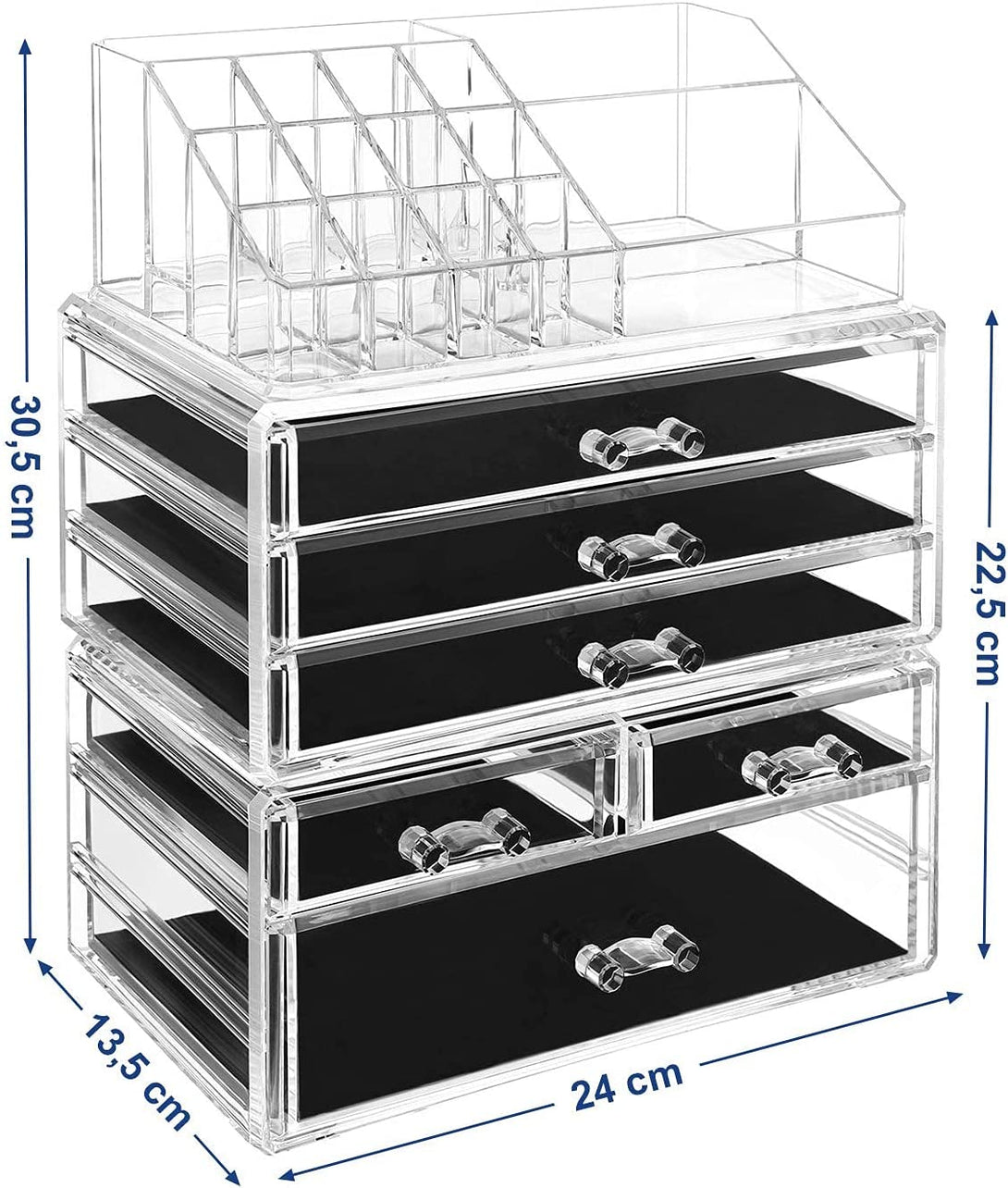 Organizator, zložljiva kozmetična škatla, prozorna | SONGMICS-Vasdom.si