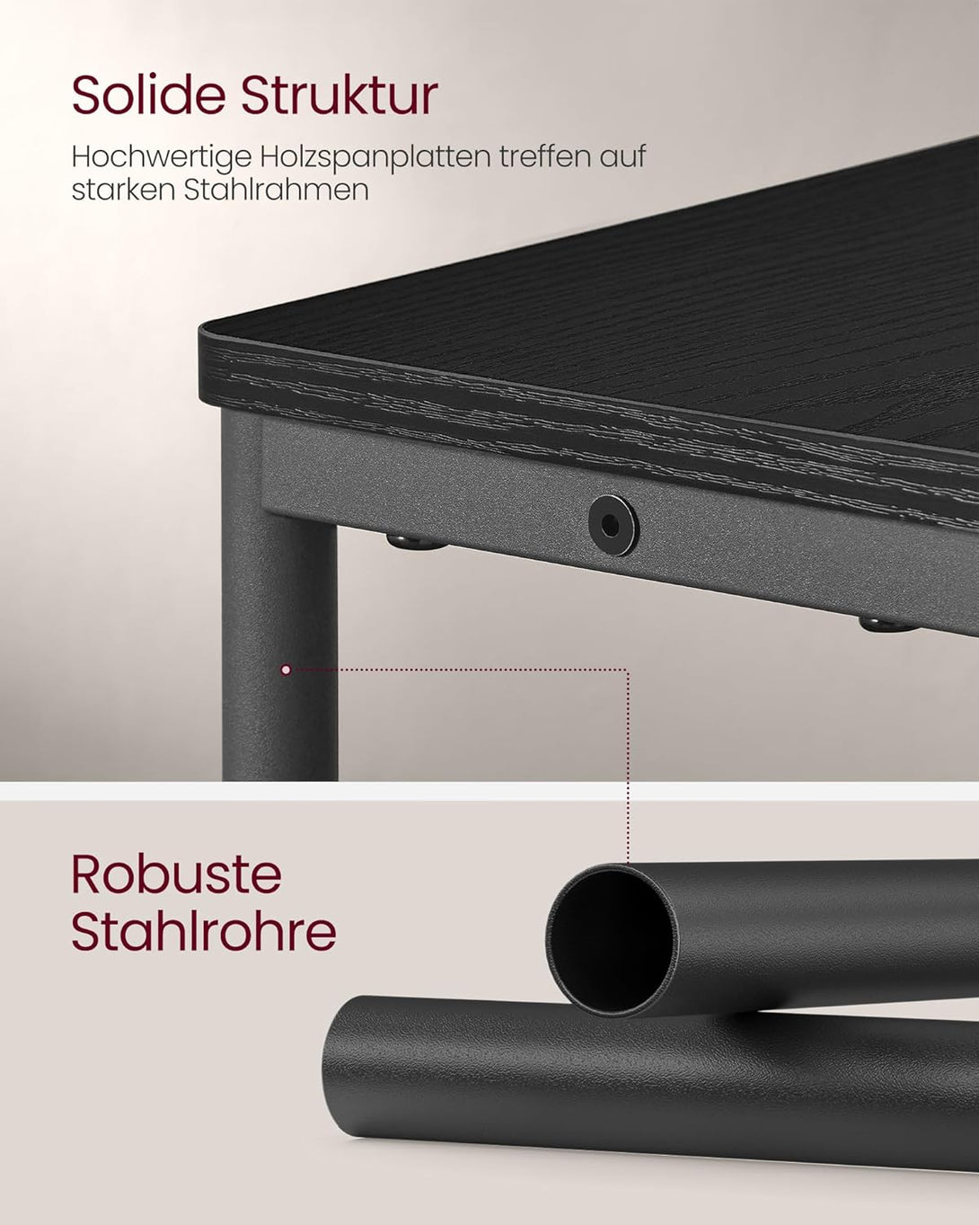 Ozka stranska miza s funkcijo polnjenja, 3 police, črna | VASAGLE-Vasdom.si