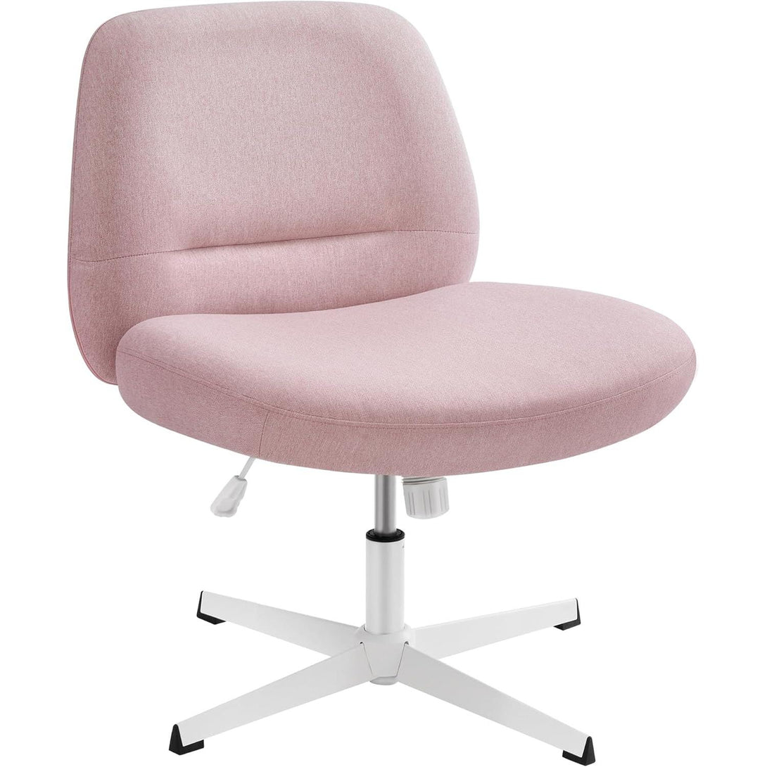 Pisarniški stol, vrtljiv stol brez naslonov za roke, pastelno roza | SONGMICS-Vasdom.si
