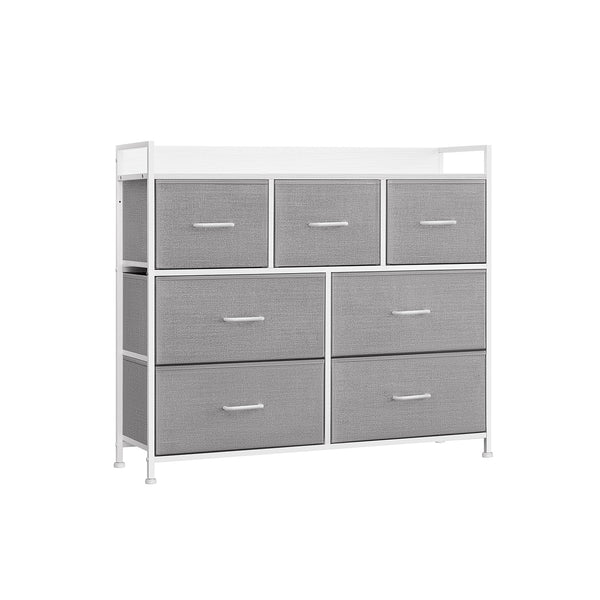 Predal s 7 predali iz blaga, 28,5 x 98 x 85 cm, sivo-bela | SONGMICS-Vasdom.si